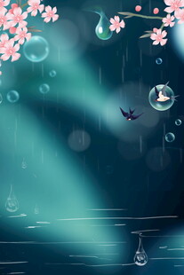梦幻樱花下的灵动场景
