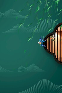 江上竹舟悠然山水间