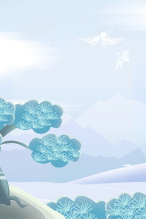 梦幻蓝树雪景背景图