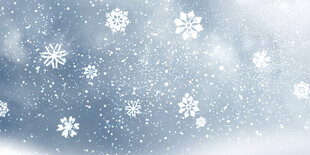梦幻雪景雪花飘落背景图