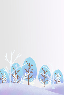 冬日雪景中的树木景观