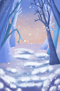 冬日雪林梦幻风景