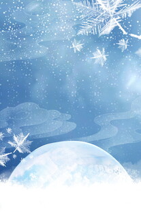 梦幻雪景中的皎洁明月