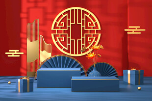 中式喜庆场景沙发布置