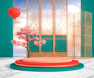 中式舞台场景雅致氛围