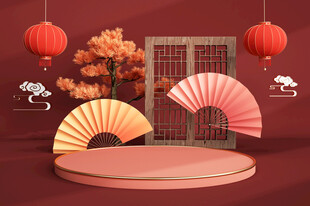 中式古风展示场景布置