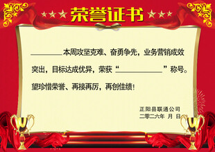 荣誉证书模板