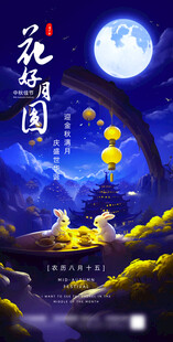 梦幻月夜下的奇幻花园