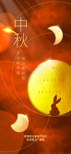 中秋月夜玉兔伴圆月