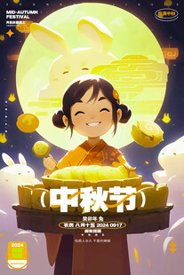 欢乐女孩庆中秋