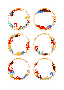彩色图案圆形装饰环
