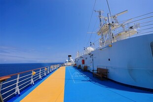 海上轮船甲板美丽景致