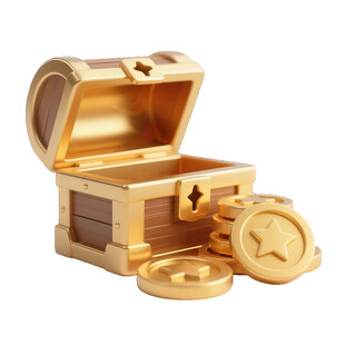 金色宝箱与散落金币
