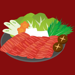 美味生鲜肉片与蔬菜拼盘