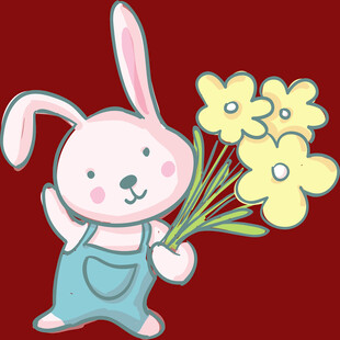抱花小兔