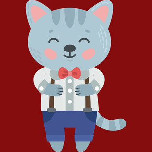 穿背带裤的可爱猫咪