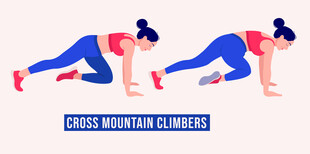 女子进行交叉登山者训练