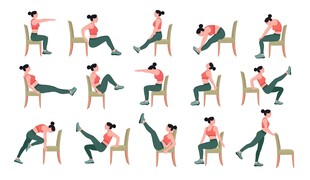 人物多样坐姿插画