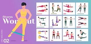 女性健身动作展示