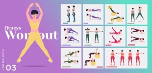 女性健身动作展示