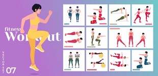 女性健身动作展示