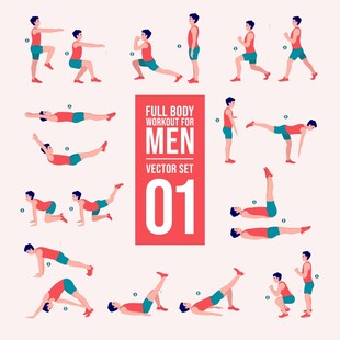 男性健身动作展示