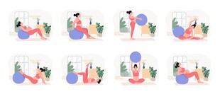 情侣甜蜜互动插画