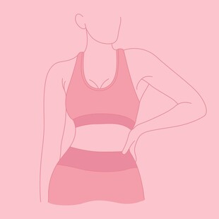 粉色运动装女性轮廓图