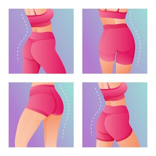女性运动服饰多角度展示图