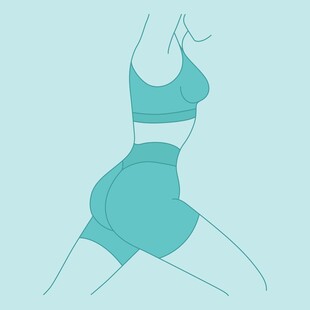 女性健身姿态剪影