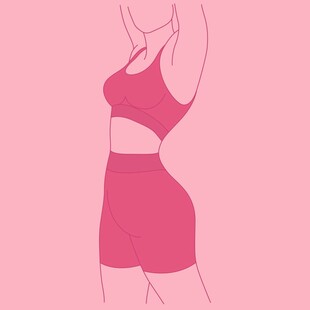 粉色运动装女性简约插画