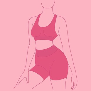 粉色运动装女性简约插画