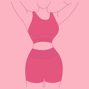 粉色运动装女性剪影