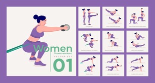 女性瑜伽姿势展示