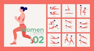 女性健身动作展示02