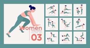女性健身动作展示