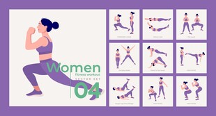 女性瑜伽姿势展示