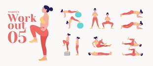 女性瑜伽动作展示图