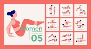 女性健身动作展示