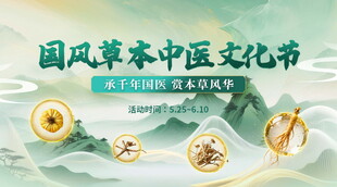 国风草本中医文化节海报