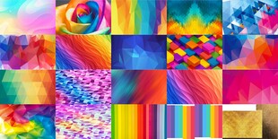 七彩彩色背景海报几何图案图片