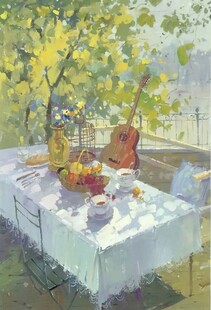 午后花园油画