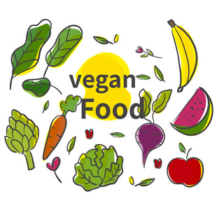素食食物插画