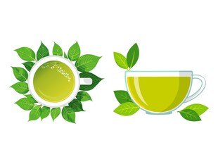 绿茶插画素材