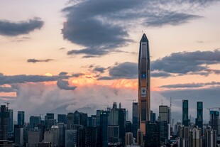天际线日落美景