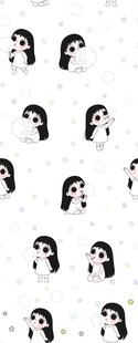 重复排列的女性头像图案
