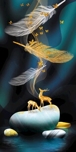 梦幻森林中的奇幻动物景象
