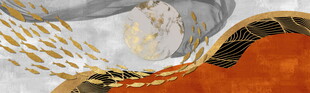 金色线条装饰的艺术图案