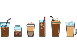 多样咖啡饮品插画展示