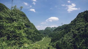 青山翠谷间的秀丽风光